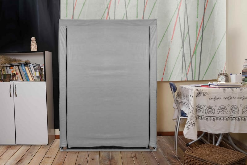 Andifli Garderobe 102x146 cm - Grå - Oppbevaring - Klesoppbevaring - Garderober & garderobesystem - Reisegarderobe