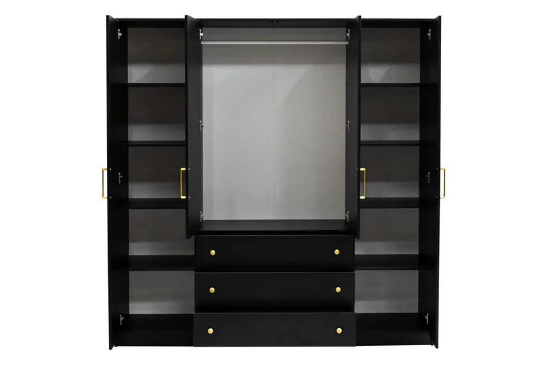 Retro Garderobe M. Speil 196x200 cm - Oppbevaring - Klesoppbevaring - Garderober & garderobesystem