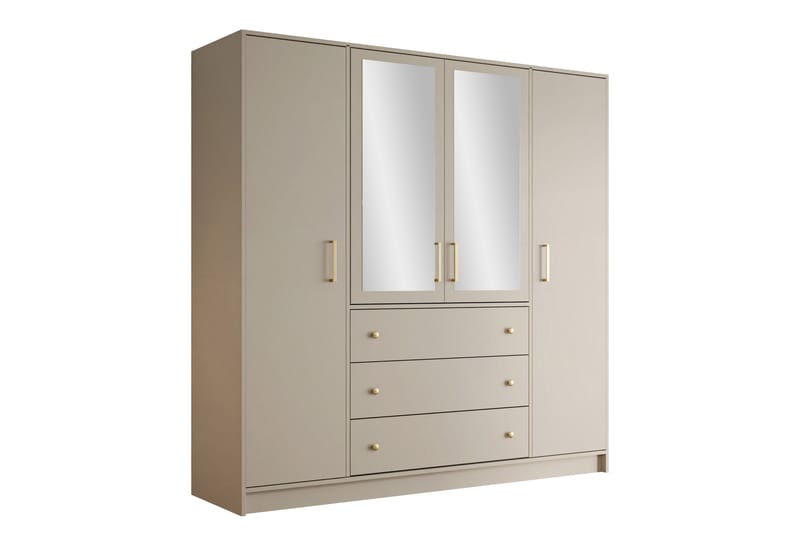 Retro Garderobe M. Speil 196x200 cm - Oppbevaring - Klesoppbevaring - Garderober & garderobesystem