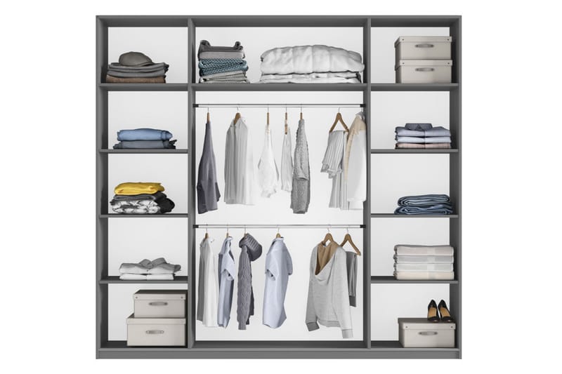 Rhodes Garderobe 225x65x244 cm - Oppbevaring - Klesoppbevaring - Garderober & garderobesystem