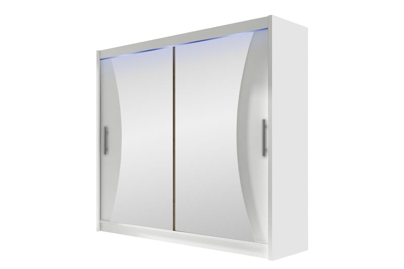Rilievo Garderobeskap Med Speil 180x215 cm - Hvit - Oppbevaring - Klesoppbevaring - Garderober & garderobesystem