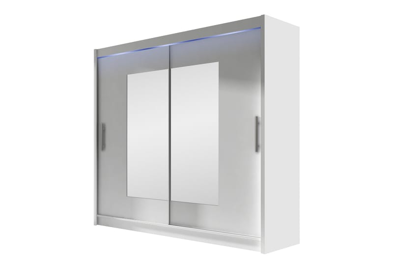 Rilievo Garderobeskap Med Speil 180x215 cm - Hvit - Oppbevaring - Klesoppbevaring - Garderober & garderobesystem