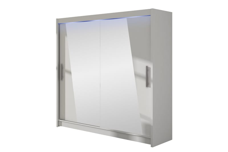 Rilievo Garderobeskap Med Speil 180x215 cm - Hvit - Oppbevaring - Klesoppbevaring - Garderober & garderobesystem