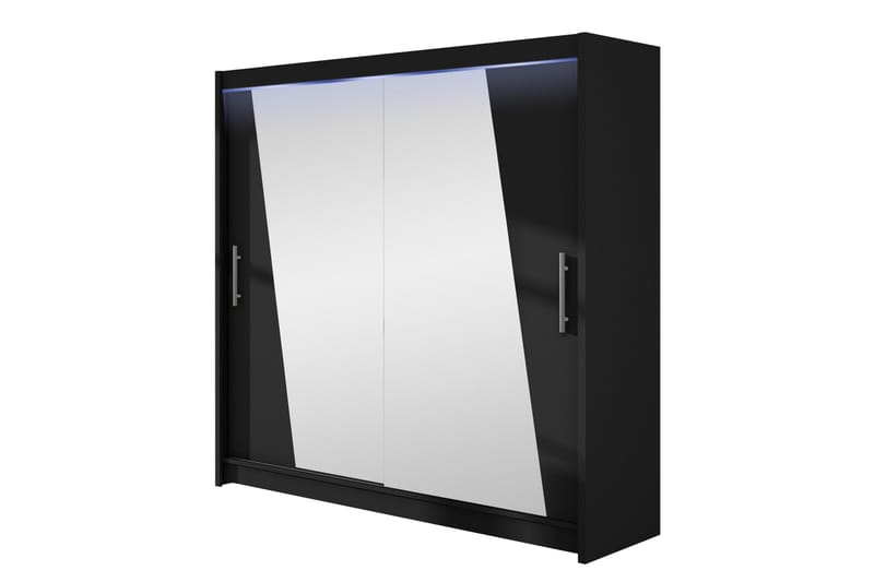 Rilievo Garderobeskap Med Speil 180x215 cm, Svart