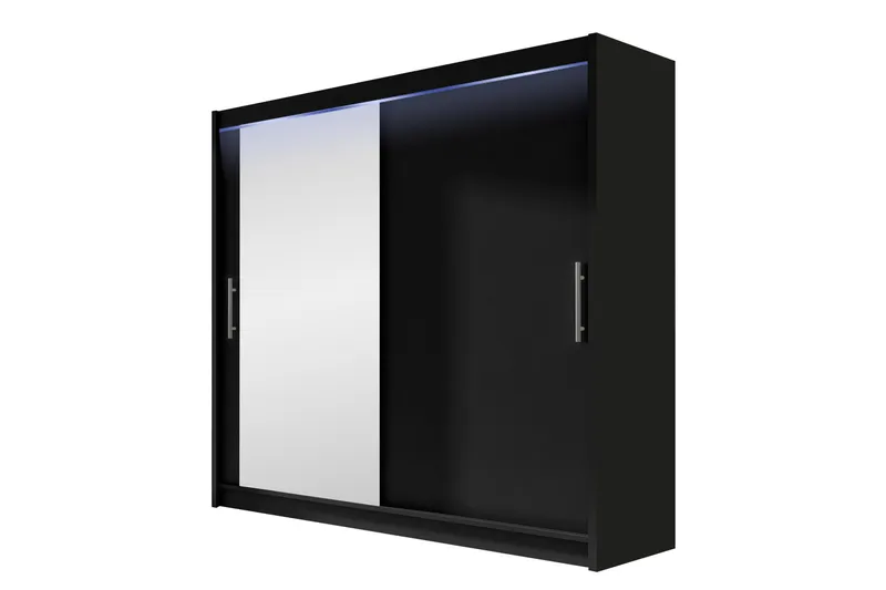 Rilievo Garderobeskap Med Speil 180x215 cm - Oppbevaring - Klesoppbevaring - Garderober & garderobesystem