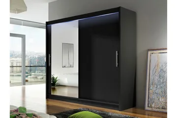 Rilievo Garderobeskap Med Speil 180x215 cm - Oppbevaring - Klesoppbevaring - Garderober & garderobesystem
