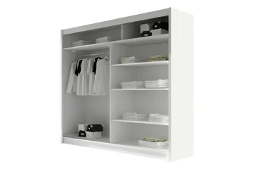 Rilievo Garderobeskap Med Speil 180x215 cm - Oppbevaring - Klesoppbevaring - Garderober & garderobesystem