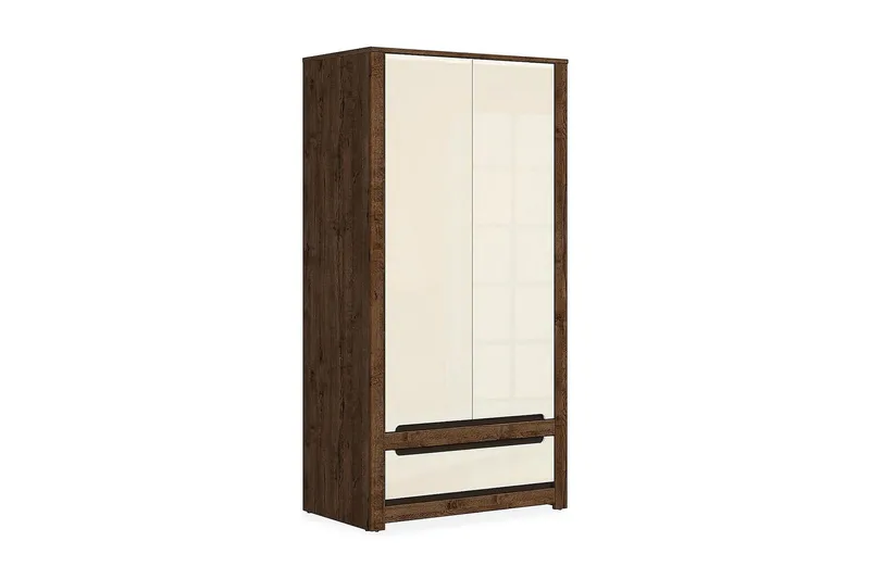 Ruso Garderobe 104x205 cm, Tre/natur|Hvit