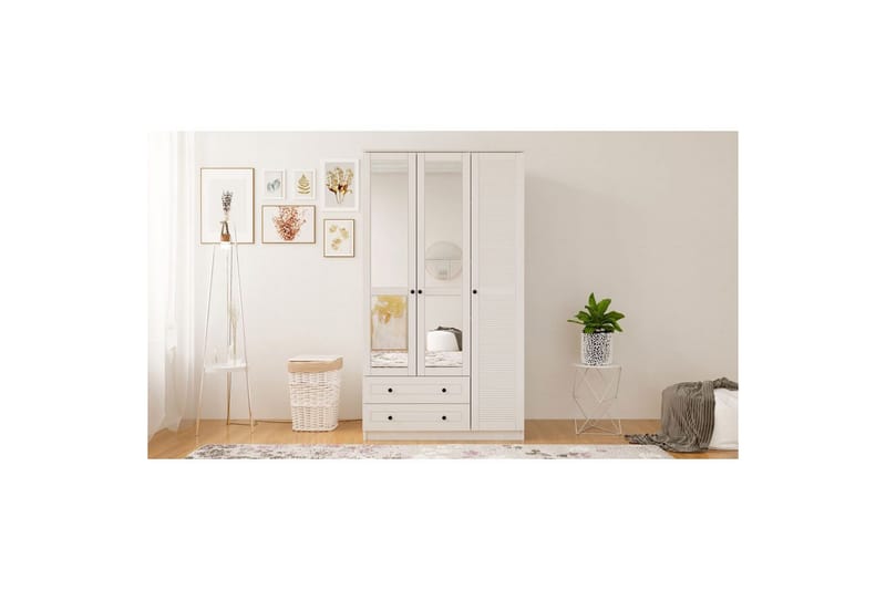 Rynric Garderobe 105x184 cm - Matt Hvit - Oppbevaring - Klesoppbevaring - Garderober & garderobesystem