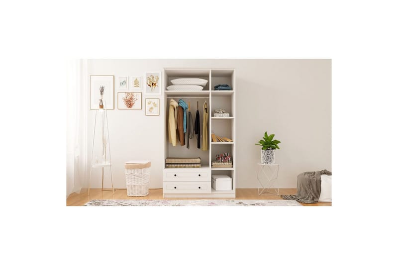 Rynric Garderobe 105x184 cm - Matt Hvit - Oppbevaring - Klesoppbevaring - Garderober & garderobesystem