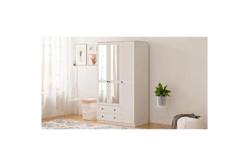 Rynric Garderobe 105x184 cm - Matt Hvit - Oppbevaring - Klesoppbevaring - Garderober & garderobesystem