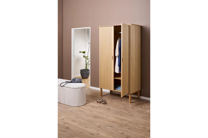 Samay Garderobe 100x200 cm - Natur - Oppbevaring - Klesoppbevaring - Garderober & garderobesystem