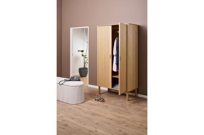 Samay Garderobe 100x200 cm - Natur - Oppbevaring - Klesoppbevaring - Garderober & garderobesystem