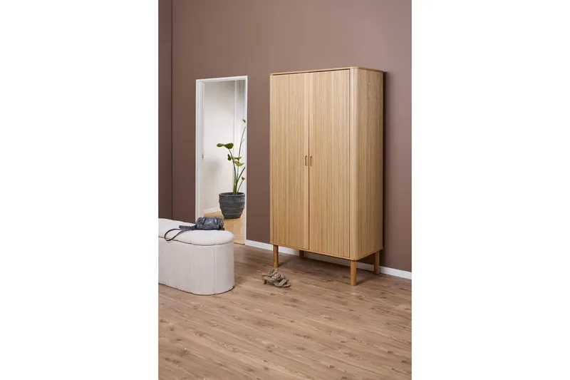 Samay Garderobe 100x200 cm - Natur - Oppbevaring - Klesoppbevaring - Garderober & garderobesystem