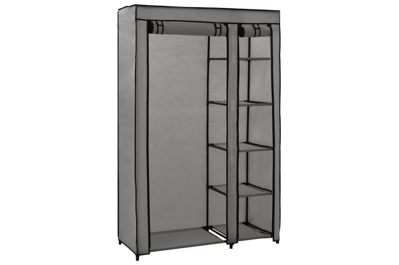 Sammenleggbare garderober 2 stk grå 110x45x175 cm stoff - Oppbevaring - Klesoppbevaring - Garderober & garderobesystem