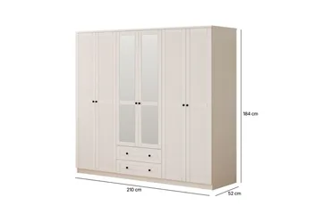 Savon Garderobesskåp 210x184 cm - Matt Hvit - Oppbevaring - Klesoppbevaring - Garderober & garderobesystem - Garderobeskap & klesskap