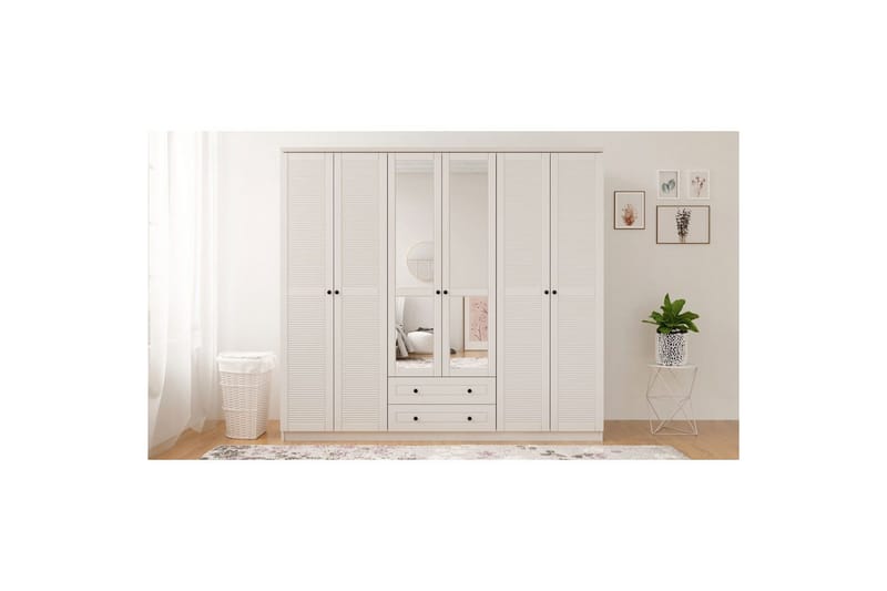 Savon Garderobesskåp 210x184 cm - Matt Hvit - Oppbevaring - Klesoppbevaring - Garderober & garderobesystem - Garderobeskap & klesskap