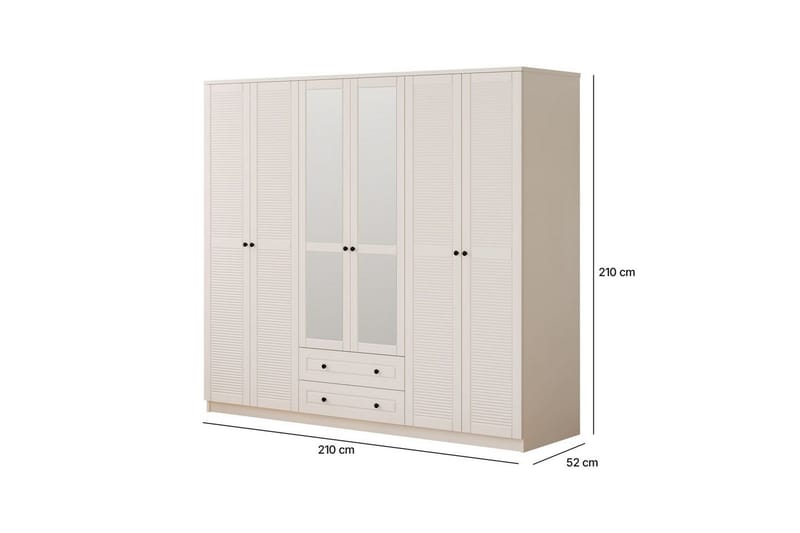 Savon Garderobesskåp 210x210 cm - Matt Hvit - Oppbevaring - Klesoppbevaring - Garderober & garderobesystem - Garderobeskap & klesskap