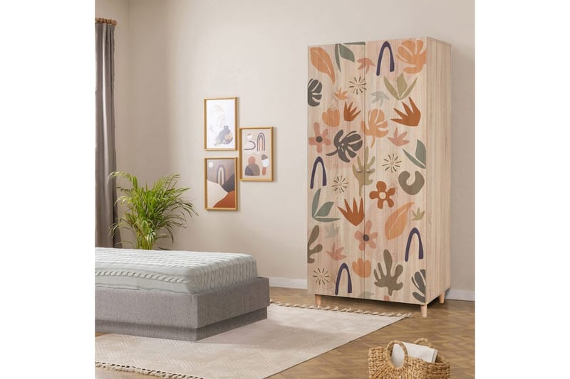 Selalesi Garderobe 90x192 cm - Natur - Oppbevaring - Klesoppbevaring - Garderober & garderobesystem - Garderobeskap & klesskap