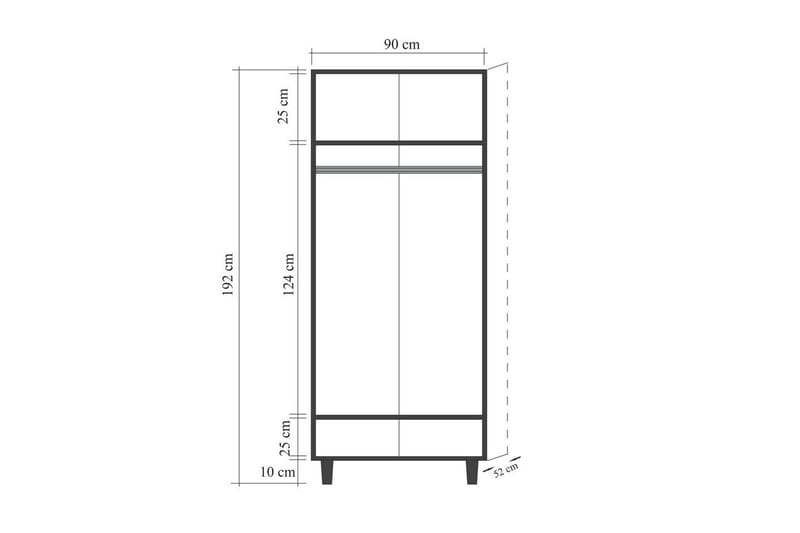 Selalesi Garderobe 90x192 cm - Natur - Oppbevaring - Klesoppbevaring - Garderober & garderobesystem - Garderobeskap & klesskap