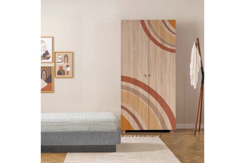 Selalesi Garderobe 90x192 cm - Natur - Oppbevaring - Klesoppbevaring - Garderober & garderobesystem - Garderobeskap & klesskap