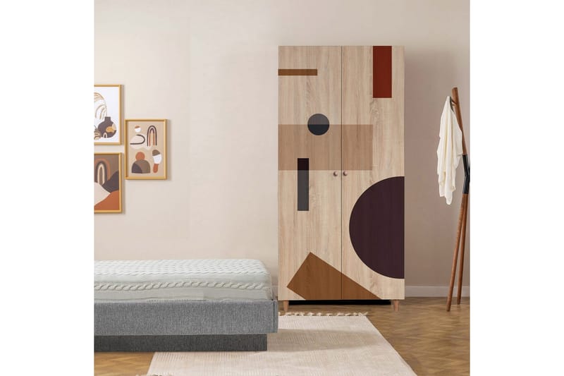 Selalesi Garderobe 90x192 cm - Natur - Oppbevaring - Klesoppbevaring - Garderober & garderobesystem