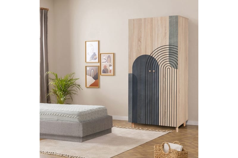 Selalesi Garderobe 90x192 cm - Natur - Oppbevaring - Klesoppbevaring - Garderober & garderobesystem