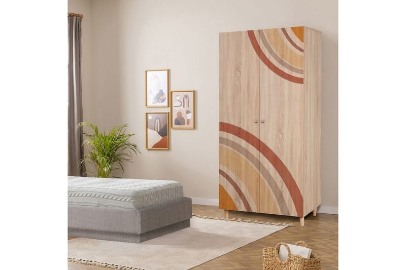 Selalesi Garderobe 90x192 cm - Natur - Oppbevaring - Klesoppbevaring - Garderober & garderobesystem