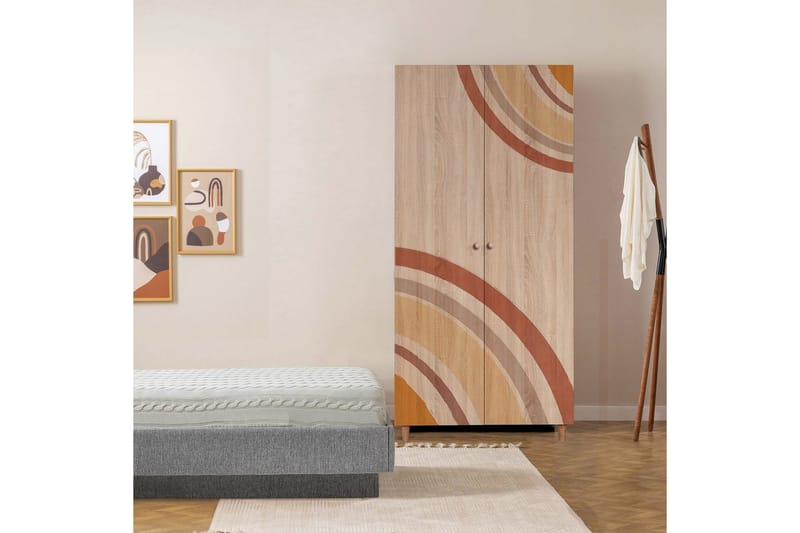 Selalesi Garderobe 90x192 cm - Natur - Oppbevaring - Klesoppbevaring - Garderober & garderobesystem