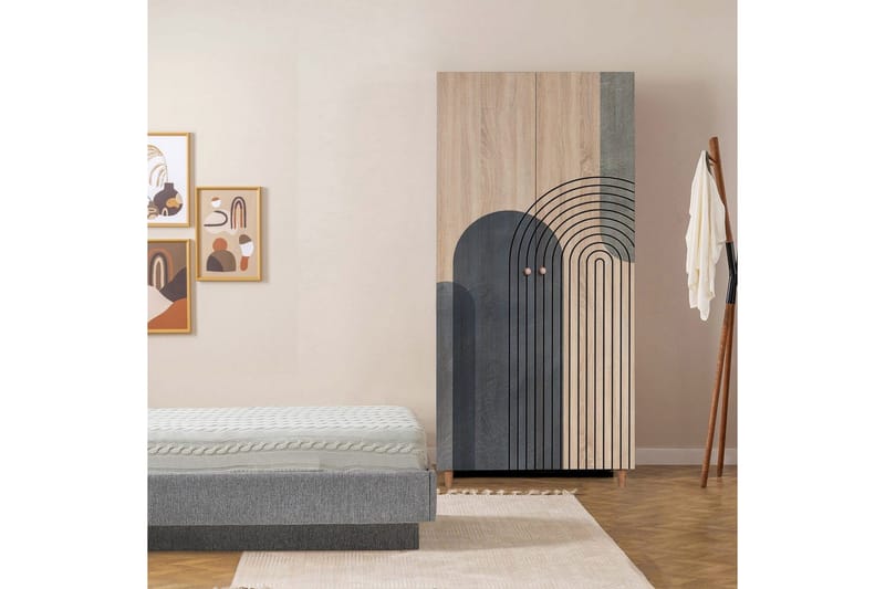 Selalesi Garderobe 90x192 cm - Natur - Oppbevaring - Klesoppbevaring - Garderober & garderobesystem - Garderobeskap & klesskap