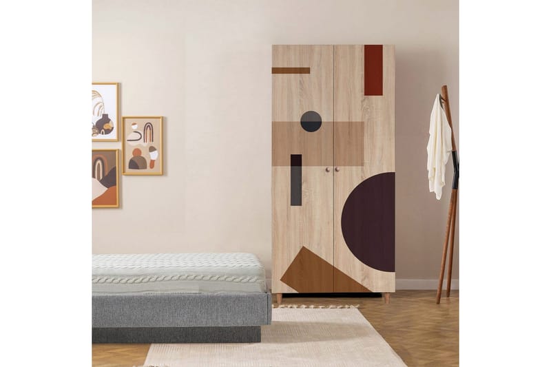 Selalesi Garderobe 90x192 cm - Natur - Oppbevaring - Klesoppbevaring - Garderober & garderobesystem - Garderobeskap & klesskap