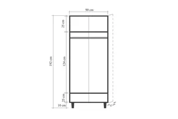 Selalesi Garderobesskåp 90x192 cm - Oppbevaring - Klesoppbevaring - Garderober & garderobesystem - Garderobeskap & klesskap