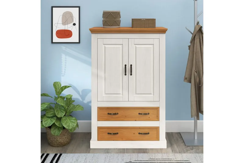 Selma Garderobe 86x131 cm - Hvit - Oppbevaring - Klesoppbevaring - Garderober & garderobesystem