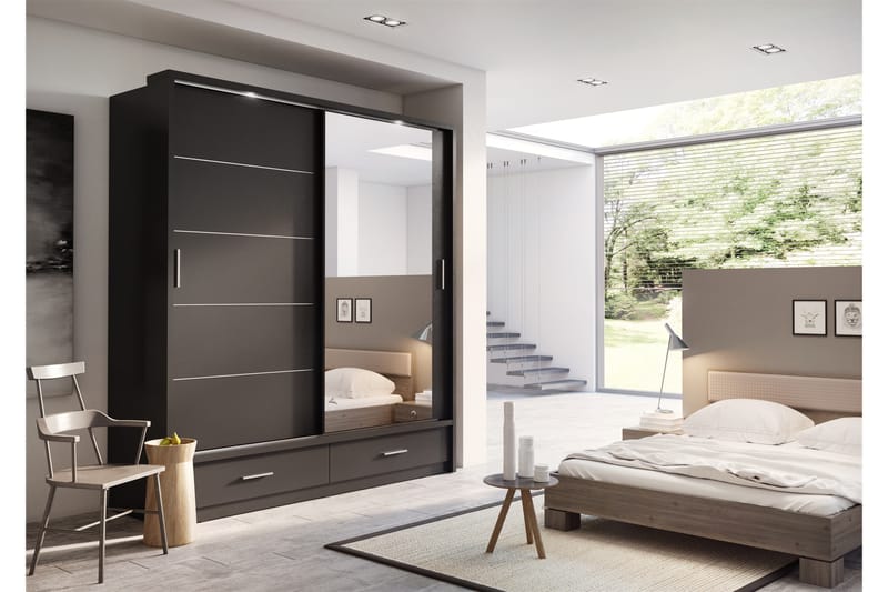 Shank Garderobe 200 cm - Svart - Oppbevaring - Klesoppbevaring - Garderober & garderobesystem