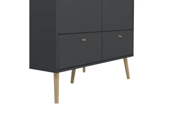 Shinta Garderobskap 99x200 cm - Grå - Oppbevaring - Skooppbevaring