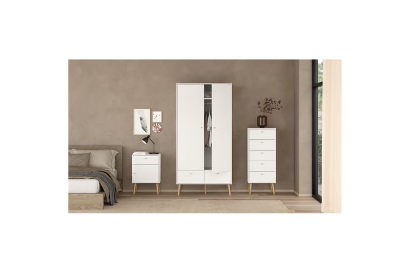 Shinta Garderobskap 99x200 cm - Hvit - Oppbevaring - Klesoppbevaring - Garderober & garderobesystem - Garderobeskap & klesskap