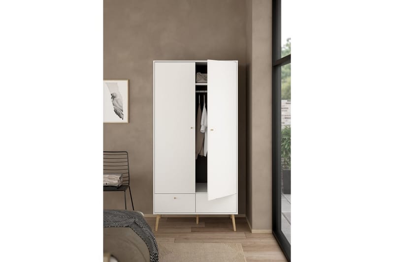 Shinta Garderobskap 99x200 cm - Hvit - Oppbevaring - Klesoppbevaring - Garderober & garderobesystem - Garderobeskap & klesskap