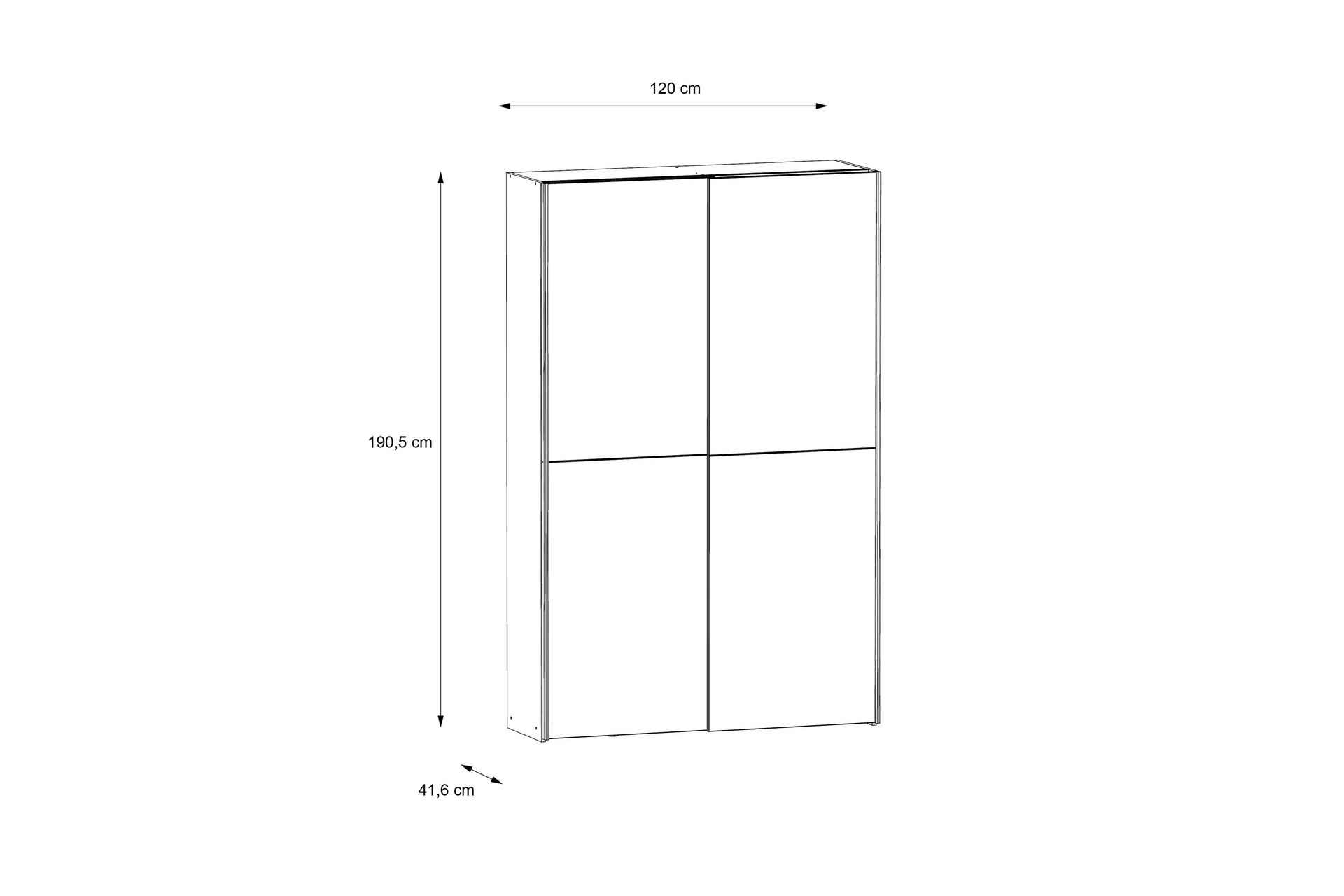 Shipts Garderobe 42x120 cm - Natur/Mørkegrå - Oppbevaring - Klesoppbevaring - Garderober & garderobesystem