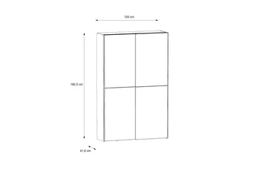 Shipts Garderobe 42x120 cm - Natur/Mørkegrå - Oppbevaring - Klesoppbevaring - Garderober & garderobesystem