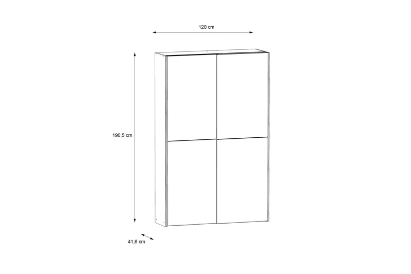 Shipts Garderobe 42x120 cm - Natur/Mørkegrå - Oppbevaring - Klesoppbevaring - Garderober & garderobesystem