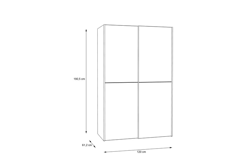 Shipts Garderobe 62x120 cm - Brun/Hvit - Oppbevaring - Klesoppbevaring - Garderober & garderobesystem