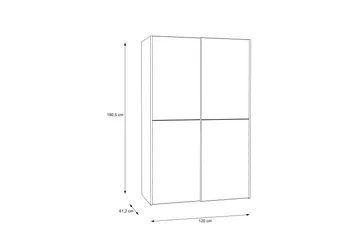 Shipts Garderobe 62x120 cm - Hvit - Oppbevaring - Klesoppbevaring - Garderober & garderobesystem