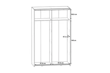 Shipts Garderobe 62x120 cm - Hvit/Brun - Oppbevaring - Klesoppbevaring - Garderober & garderobesystem