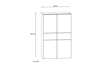 Shipts Garderobe 62x120 cm - Hvit/Brun - Oppbevaring - Klesoppbevaring - Garderober & garderobesystem