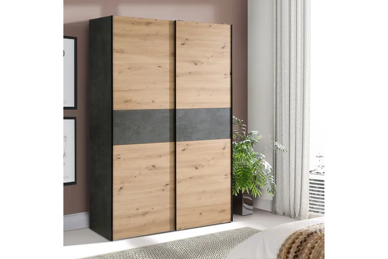 Shipts Garderobe 62x120 cm - Lys Natur/Grå - Oppbevaring - Klesoppbevaring - Garderober & garderobesystem