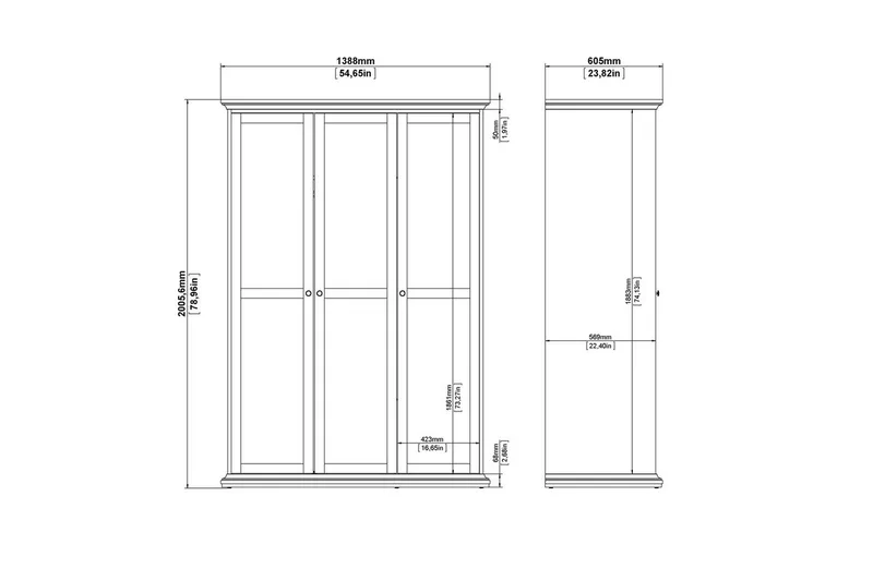Shoiba Garderobe 138,8x200,6 cm - Hvit - Oppbevaring - Klesoppbevaring - Garderober & garderobesystem