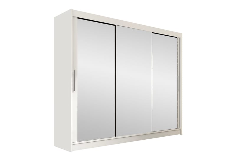 Sia Garderobe med Speil 250x215 cm - Hvit - Oppbevaring - Klesoppbevaring - Garderober & garderobesystem