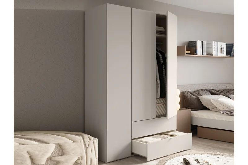 Sigmana Garderobeskap 130x201 cm - Brun - Oppbevaring - Klesoppbevaring - Garderober & garderobesystem