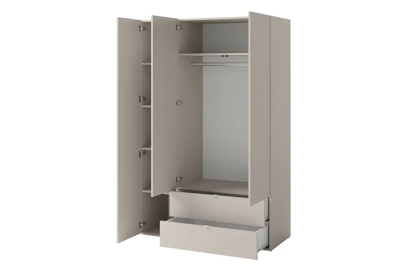 Sigmana Garderobeskap 130x201 cm - Brun - Oppbevaring - Klesoppbevaring - Garderober & garderobesystem