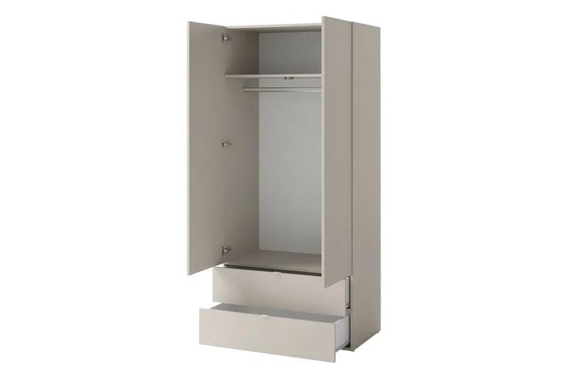 Sigmana Garderobeskap 90x201 cm - Lys Grå - Oppbevaring - Klesoppbevaring - Garderober & garderobesystem